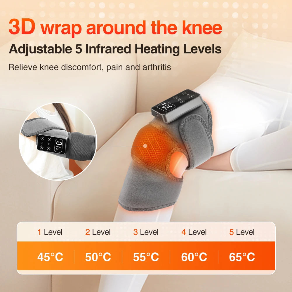 Cordless Heated Knee Wrap Massager With Vibration And Adjustable Straps 1005009534349815-3 Modes Update-1pcs
