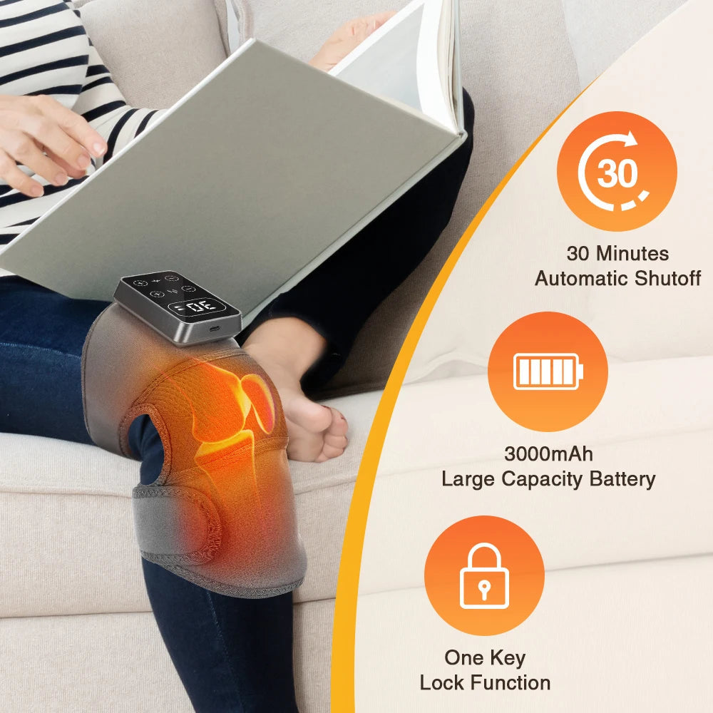 Cordless Heated Knee Wrap Massager With Vibration And Adjustable Straps 1005009534349815-3 Modes Update-1pcs