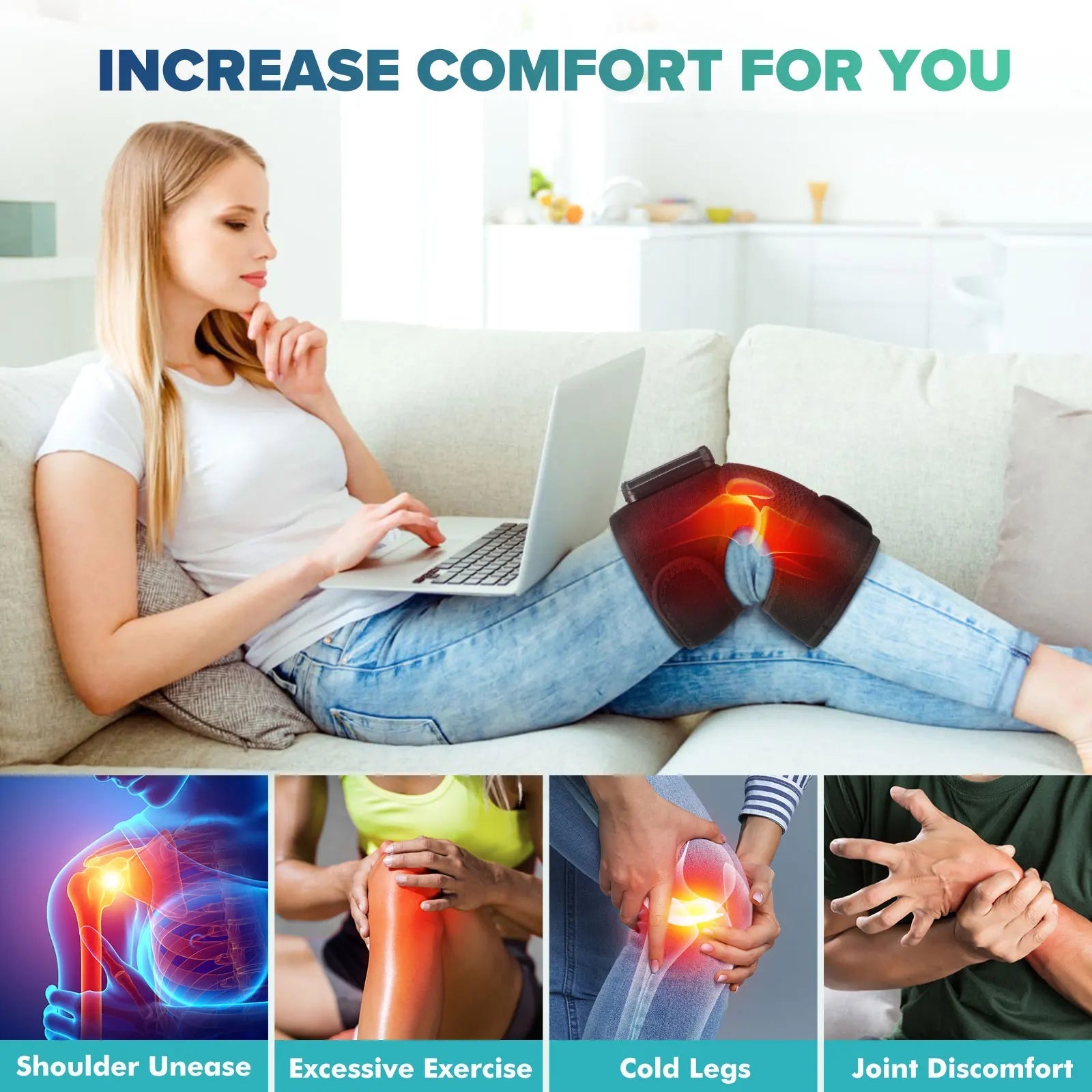 Cordless Heated Vibration Massage Wrap For Knee Elbow Shoulder Joints 1005009984558924-al
