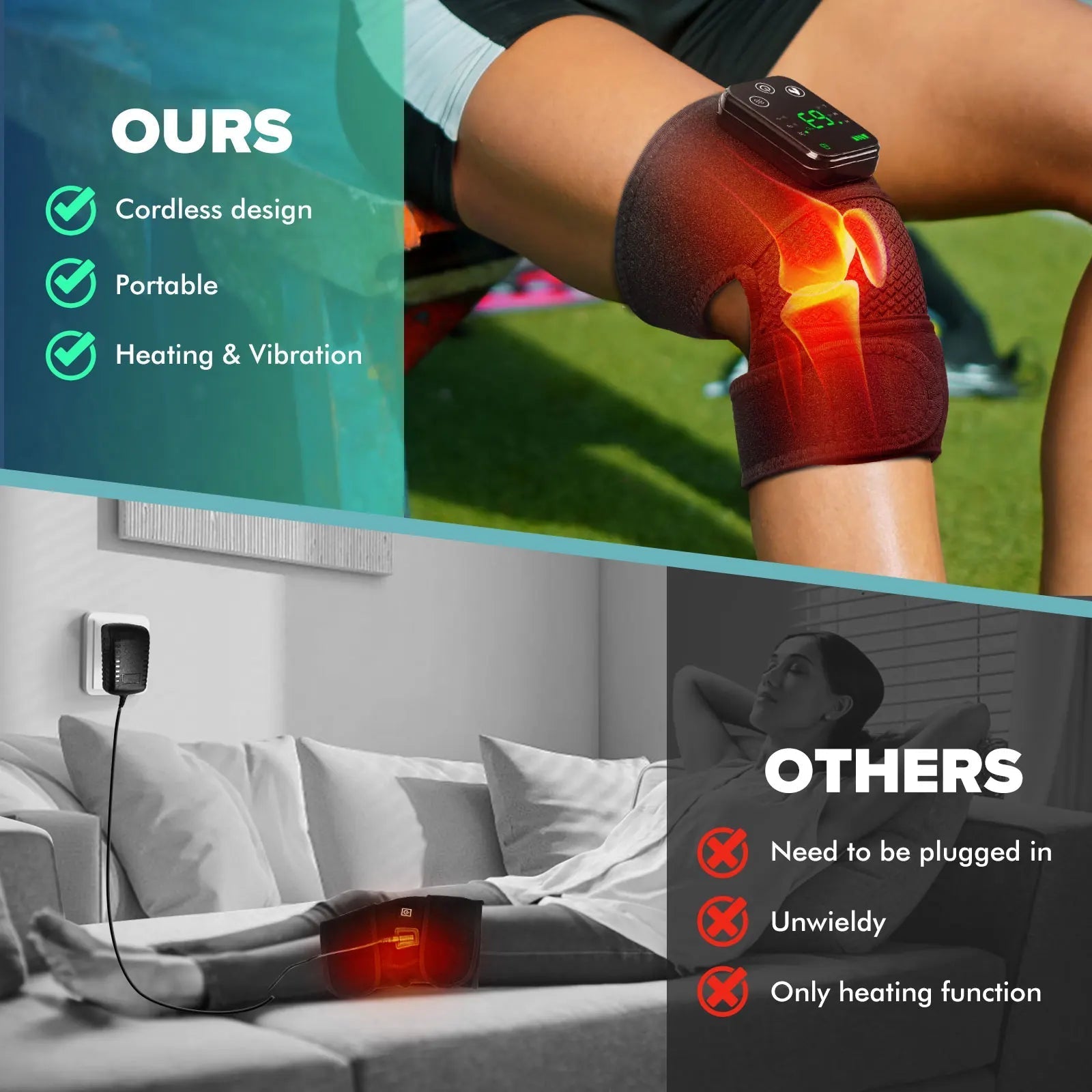 Cordless Heated Vibration Massage Wrap For Knee Elbow Shoulder Joints 1005009984558924-al