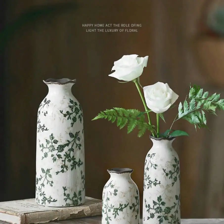 Crackle Glaze Ceramic Bud Vase For Hydroponic Flowers Table Decor 1005009016445010-M