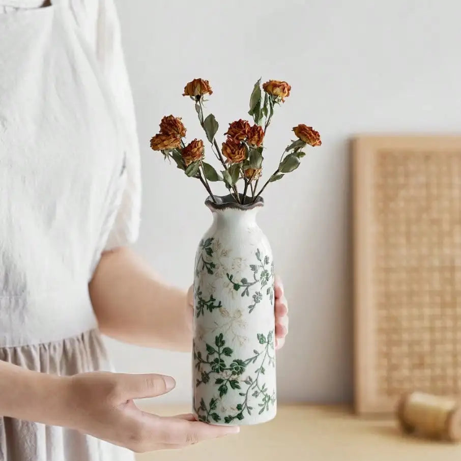 Crackle Glaze Ceramic Bud Vase For Hydroponic Flowers Table Decor 1005009016445010-M