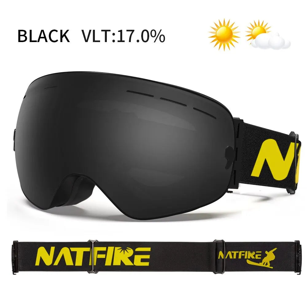 Double Layer Anti Fog Uv400 Ski Goggles With Mirror Coating 1005007171296069-Yellow