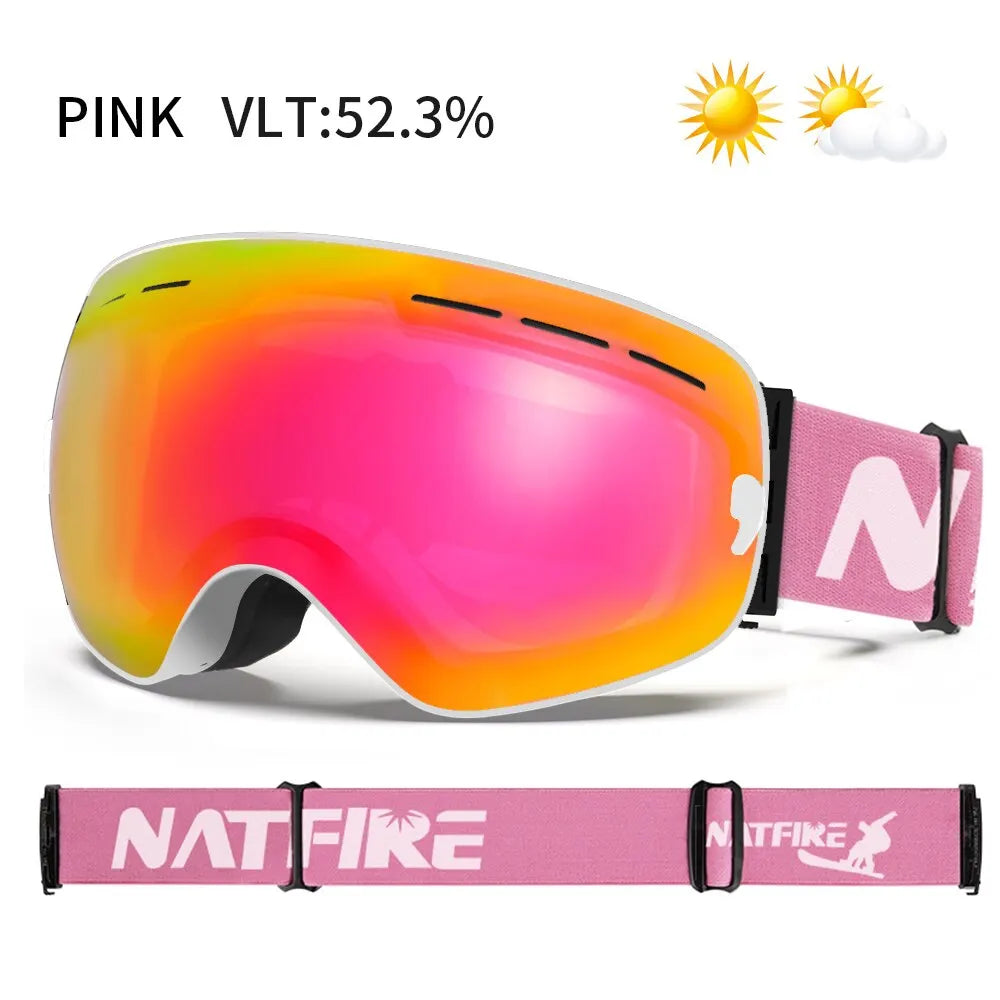 Double Layer Anti Fog Uv400 Ski Goggles With Mirror Coating 1005007171296069-Yellow