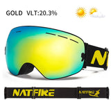 Double Layer Anti Fog Uv400 Ski Goggles With Mirror Coating 1005007171296069-Yellow