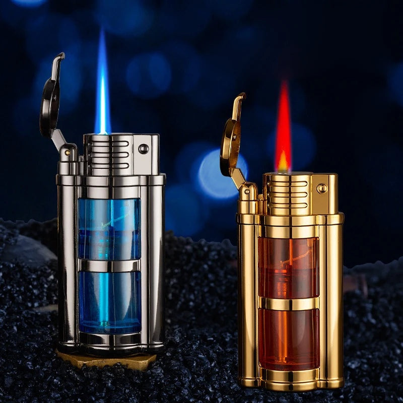 Dual Flame Butane Torch Lighter with Adjustable Windproof Jet