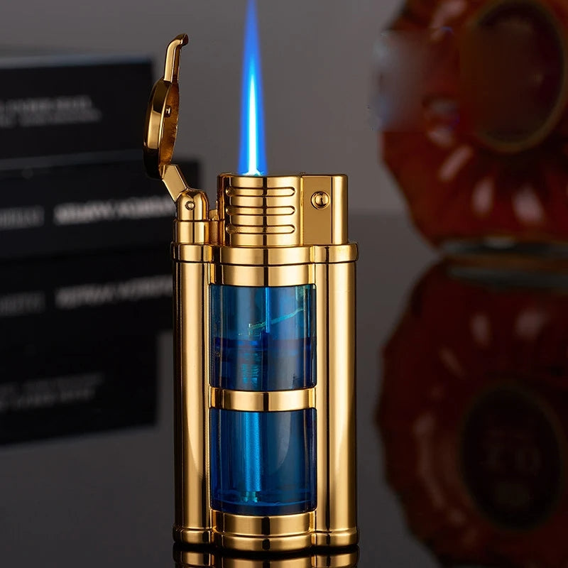 Dual Flame Butane Torch Lighter with Adjustable Windproof Jet