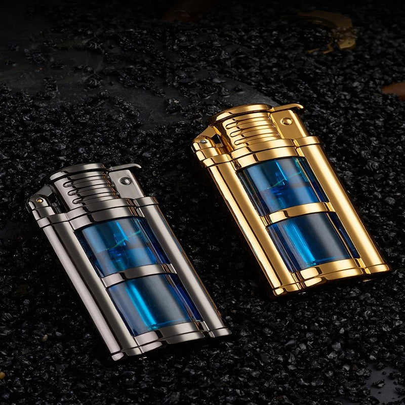 Dual Flame Butane Torch Lighter with Adjustable Windproof Jet