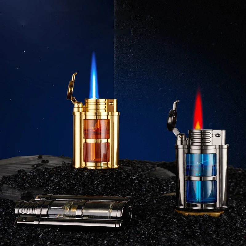 Dual Flame Butane Torch Lighter with Adjustable Windproof Jet