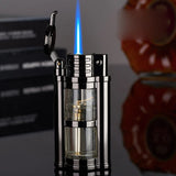 Dual Flame Butane Torch Lighter with Adjustable Windproof Jet