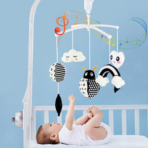 Black and White Baby Crib Mobile Music Box