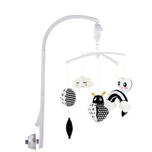 Black and White Baby Crib Mobile Music Box