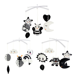 Black and White Baby Crib Mobile Music Box