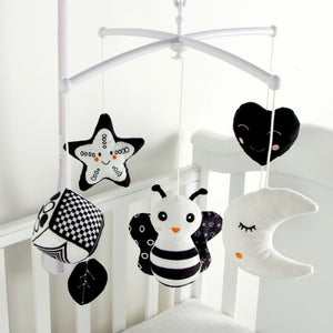Black and White Baby Crib Mobile Music Box