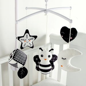 Black and White Baby Crib Mobile Music Box