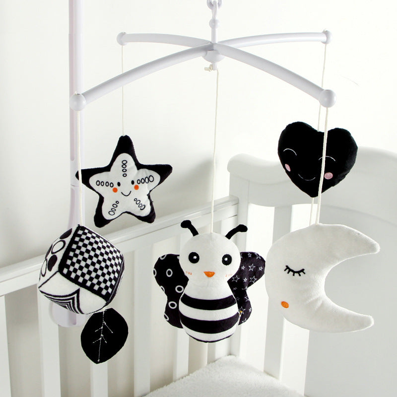 Black and White Baby Crib Mobile Music Box