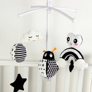 Black and White Baby Crib Mobile Music Box