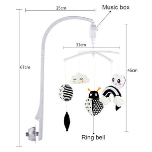 Black and White Baby Crib Mobile Music Box