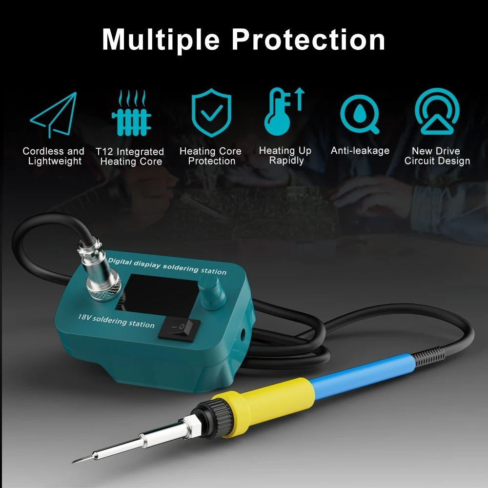 Electric Cordless Soldering Iron Portable Soldering Station Compatible with Makita and Adjustable Temperature Control