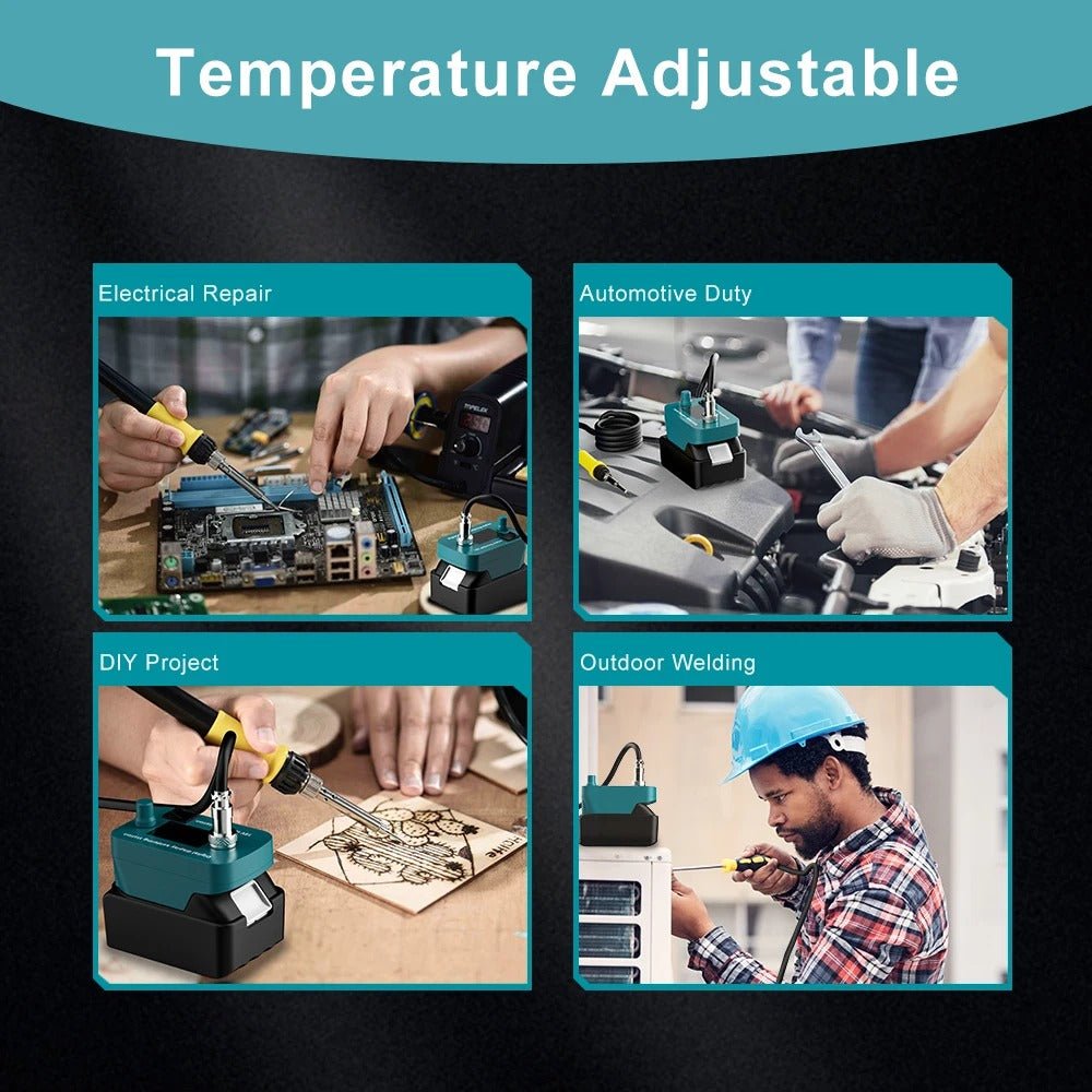 Electric Cordless Soldering Iron Portable Soldering Station Compatible with Makita and Adjustable Temperature Control