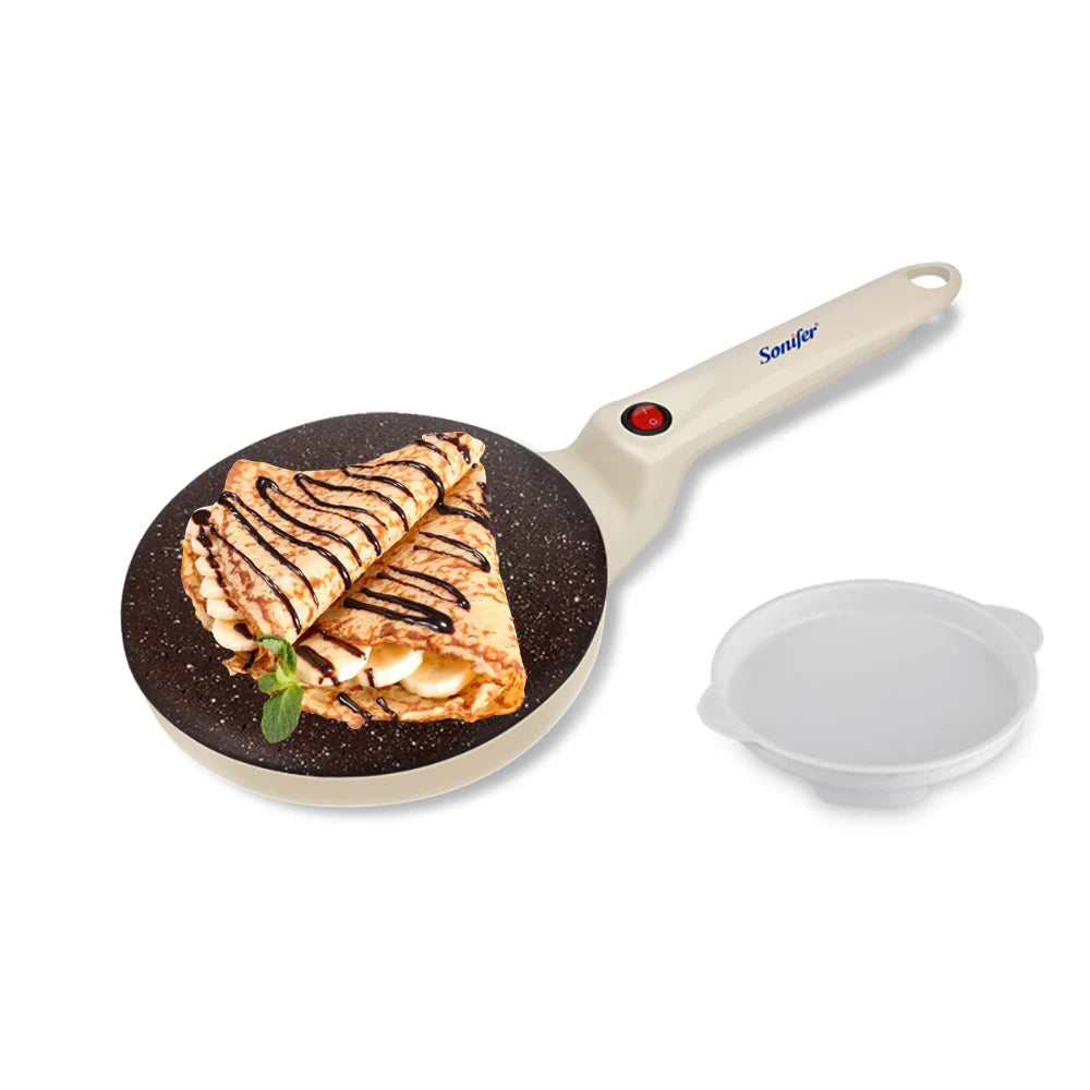 Electric Crepe Maker With Non Stick Plate 600W Hanging Handle Black 1005007409270261-WHITE-UK