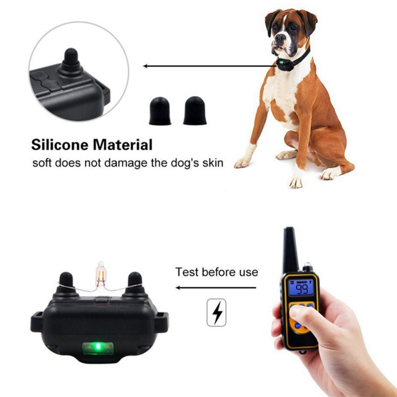 Rechargeable Waterproof Electric Dog Bark Collar With Remote Control For All Size Dogs