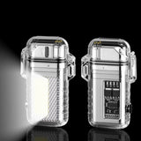 Electric Dual Arc Lighter With Cob Light, Valentines Gifts For Him 1005006187509133-A-Black White