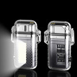 Electric Dual Arc Lighter With Cob Light, Valentines Gifts For Him 1005006187509133-A-Black White