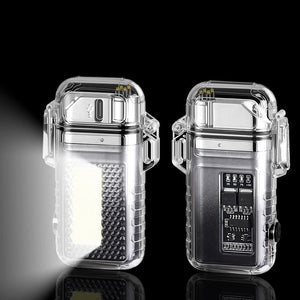 Electric Dual Arc Lighter With Cob Light, Valentines Gifts For Him 1005006187509133-A-Black White