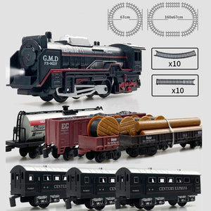 Electric Freight Train Track Set with Light for Kids