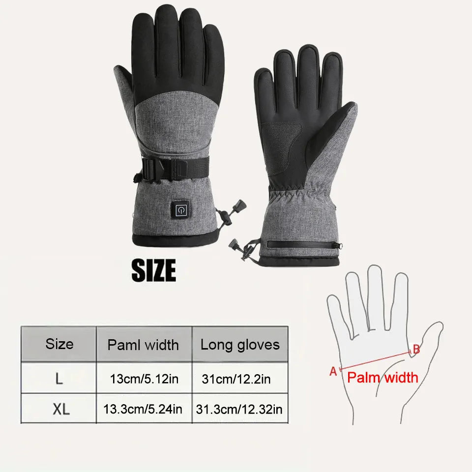 Electric Heated Winter Gloves Waterproof Thermal For Motorcycle Cycling Skiing 1005009810631924-XL