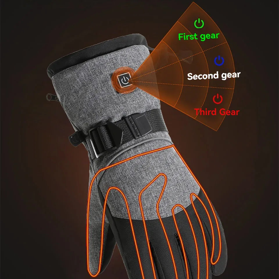 Electric Heated Winter Gloves Waterproof Thermal For Motorcycle Cycling Skiing 1005009810631924-XL