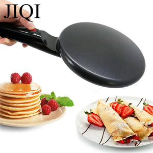 Electric Non Stick Crepe Maker Pancake Baking Pan With Handle 1005003594015322-Black color-220V