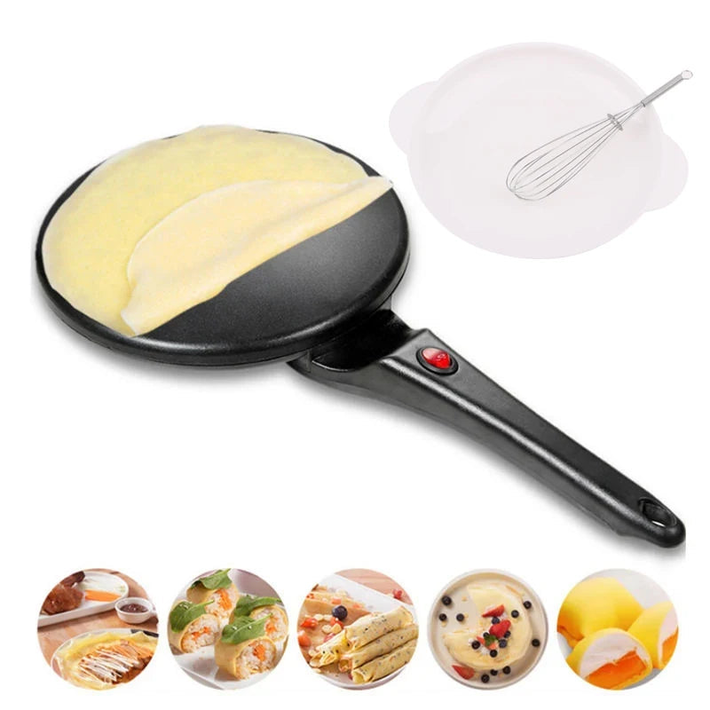 Electric Non Stick Crepe Maker Pancake Baking Pan With Handle 1005003594015322-Black color-220V