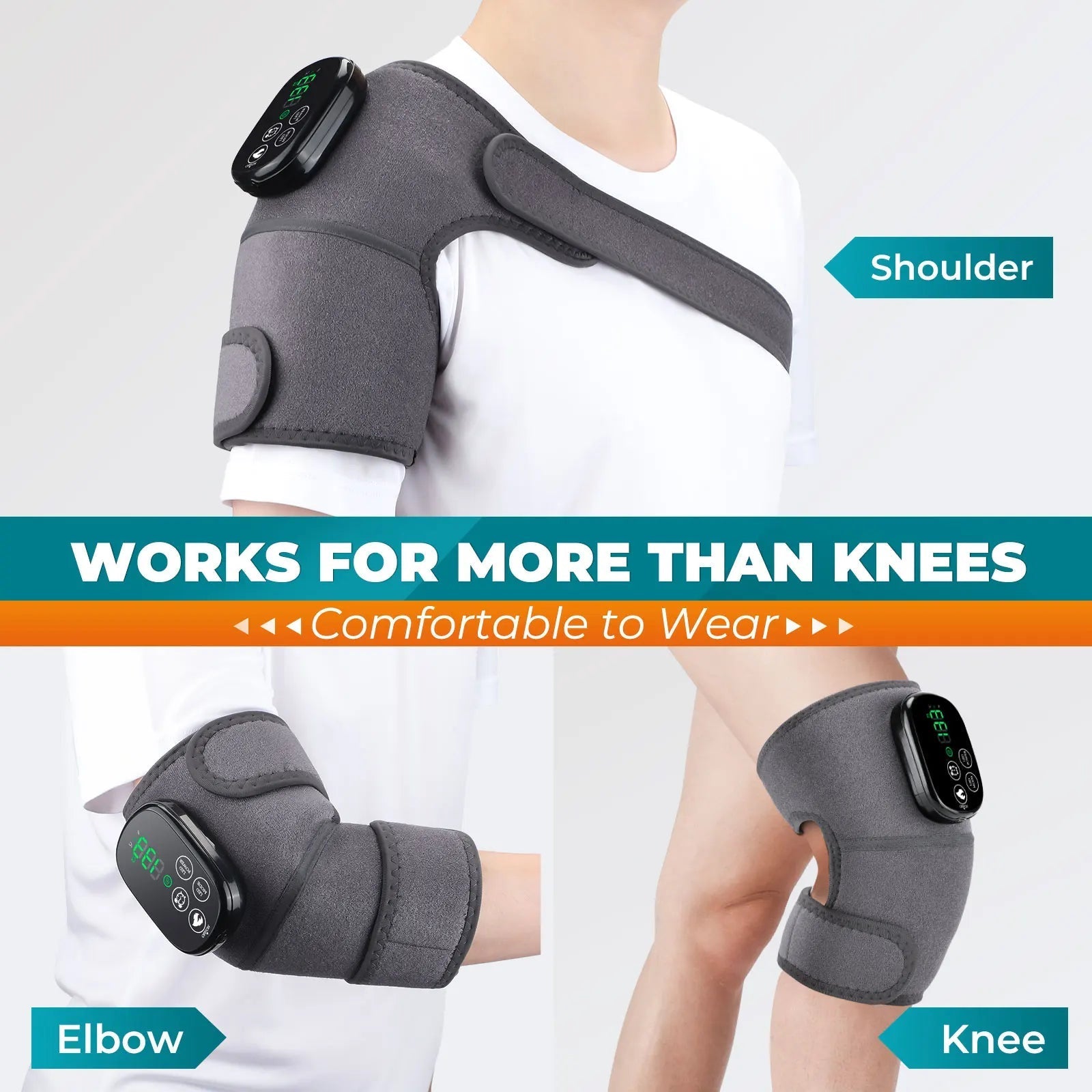 Electric Red Light Heating Knee Brace Massager For Knee Shoulder Elbow 1005007015677378-2pcs