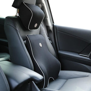 Ergonomic Memory Foam Lumbar and Neck Support Cushion Set