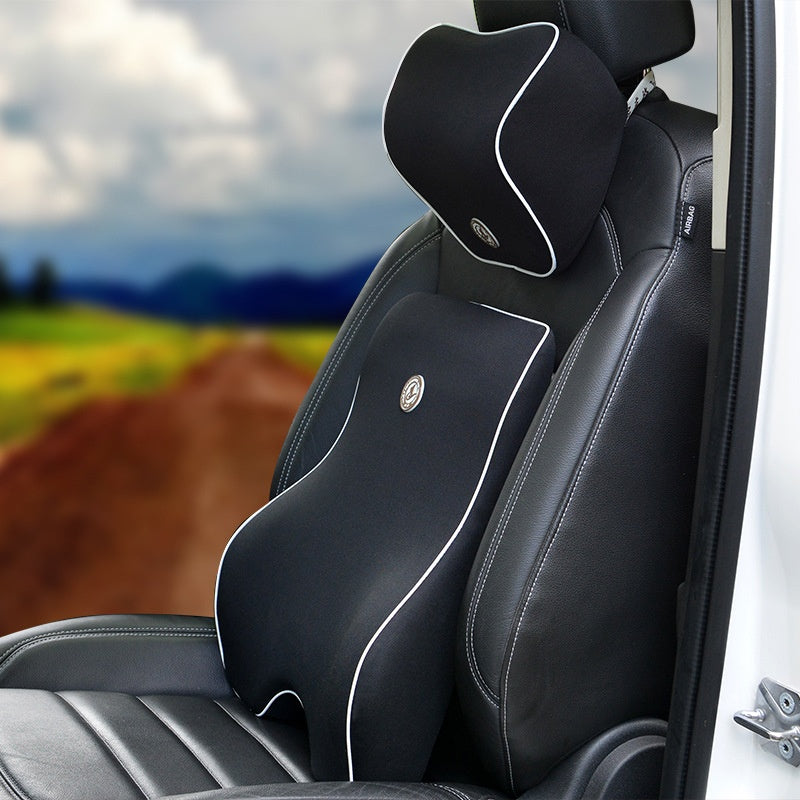 Ergonomic Memory Foam Lumbar and Neck Support Cushion Set
