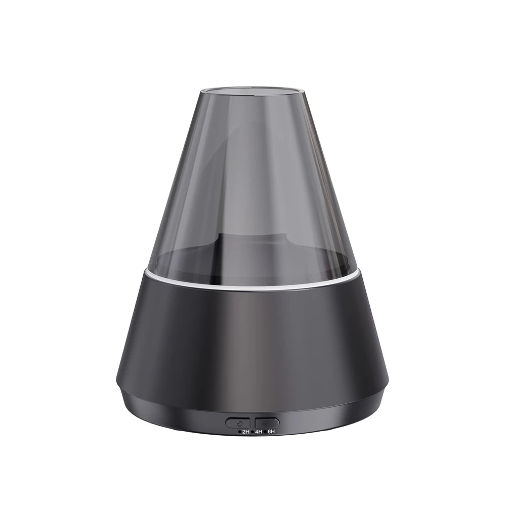 Flame Effect Essential Oil Diffuser Humidifier With Night Light 1005009734317551-Black