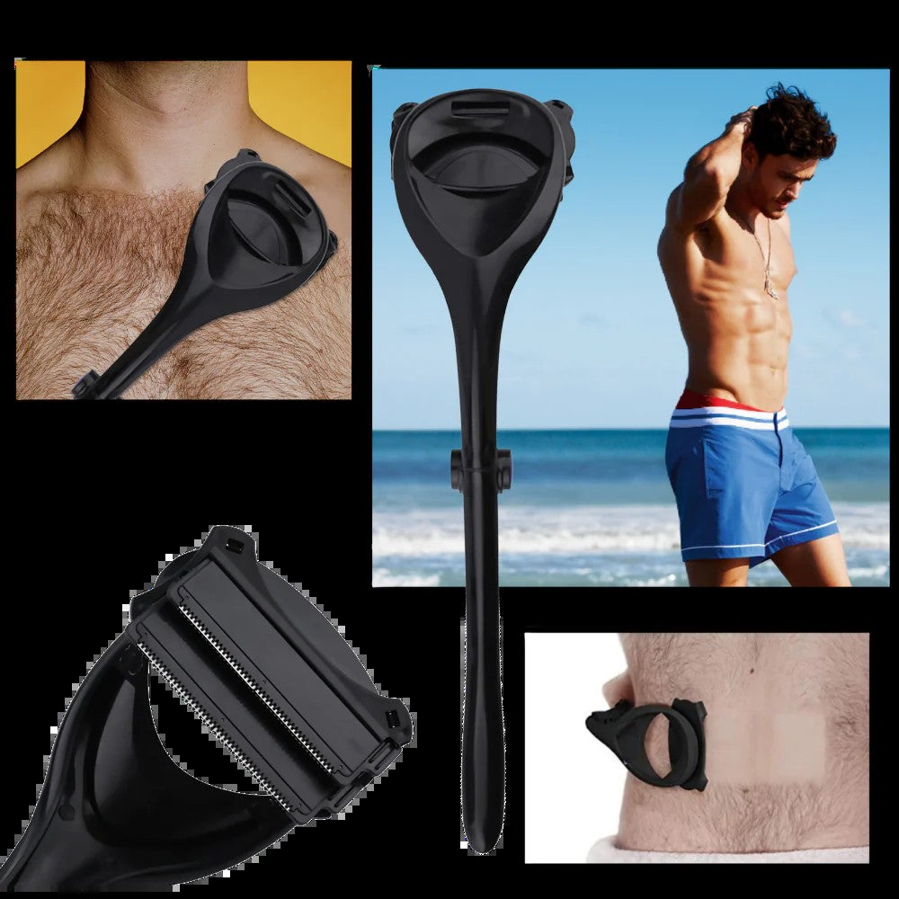 Foldable Back Hair Shaver with Two Heads