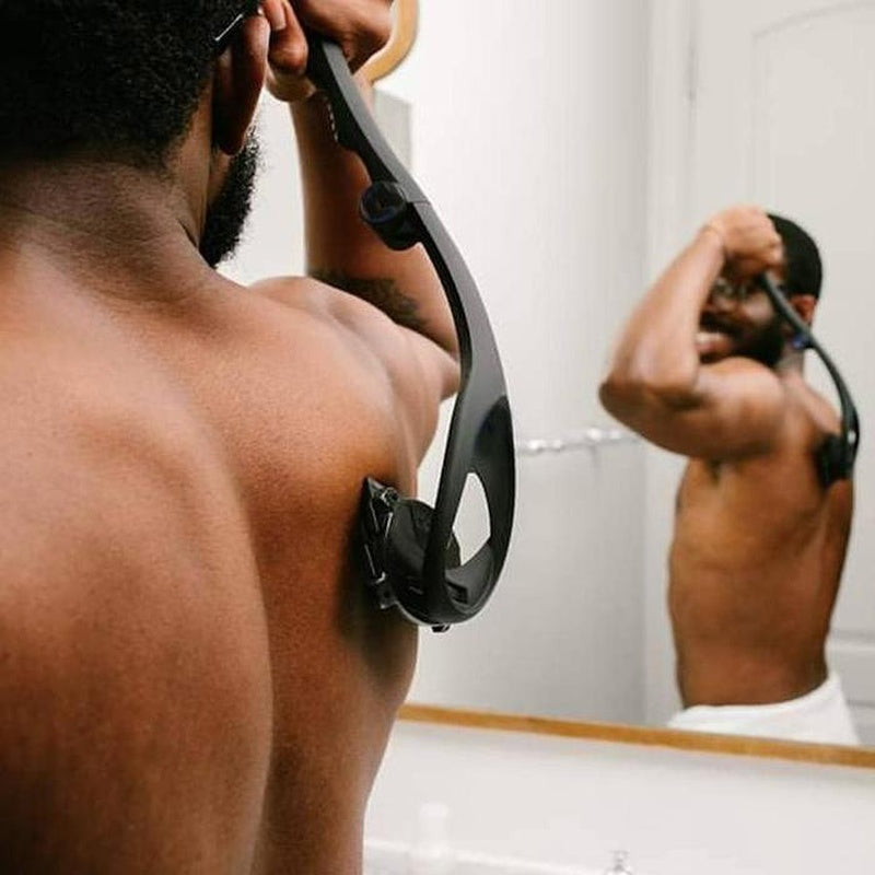 Foldable Back Hair Shaver with Two Heads