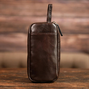 Genuine Leather Men Clutch Wallet With Zipper, Valentines Gifts For Him 1005004807772222-Black