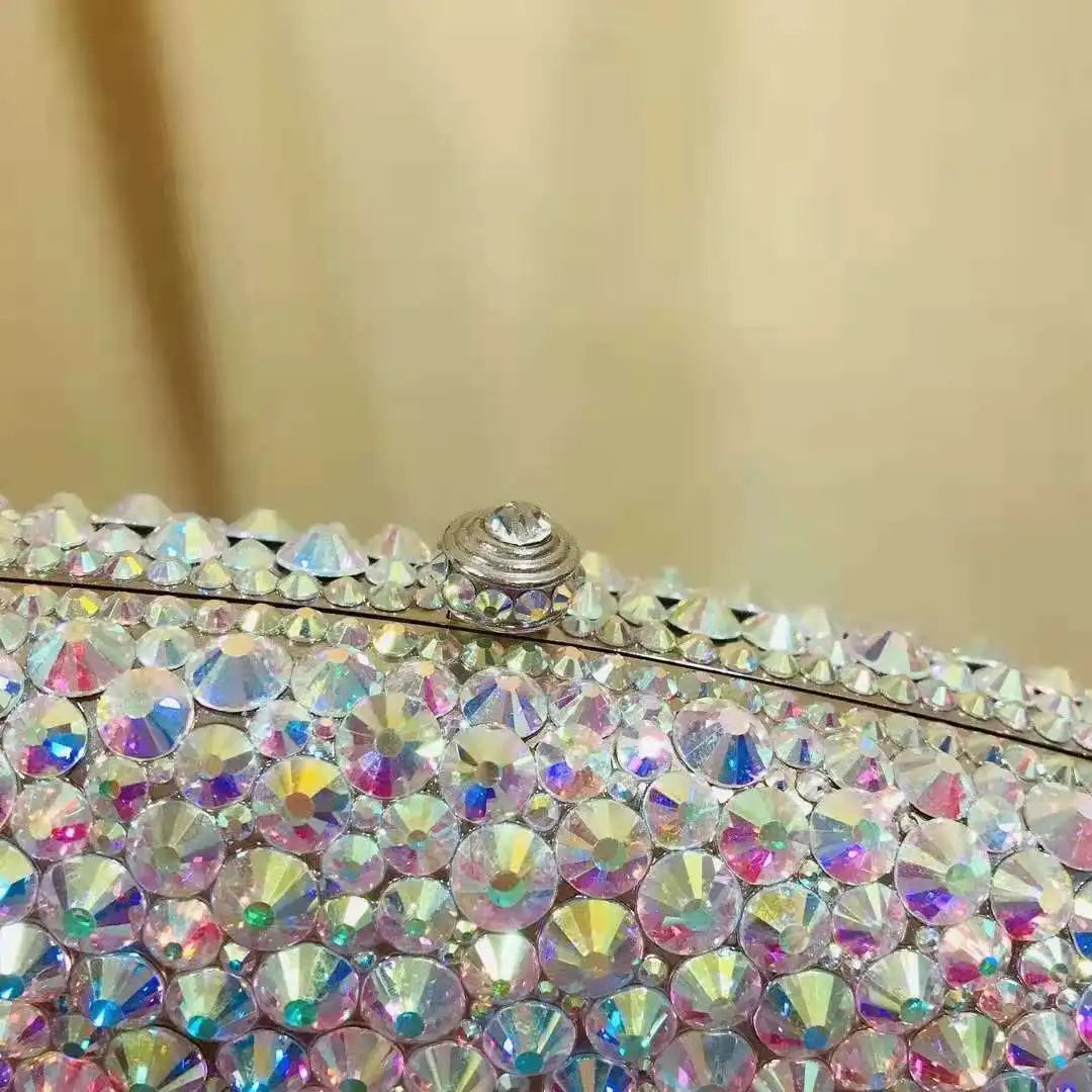 Silver Crystal Clutch Bag for Weddings and Parties