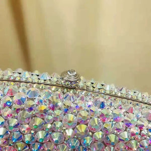Silver Crystal Clutch Bag for Weddings and Parties