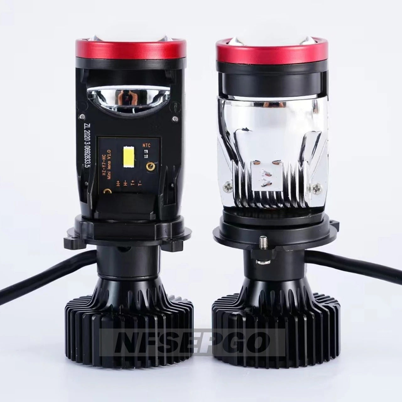 H4 LED Projector Mini Lens Headlight Bulbs 120W Turbo Fan