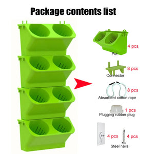 Stackable Self Watering Wall Planter Pots