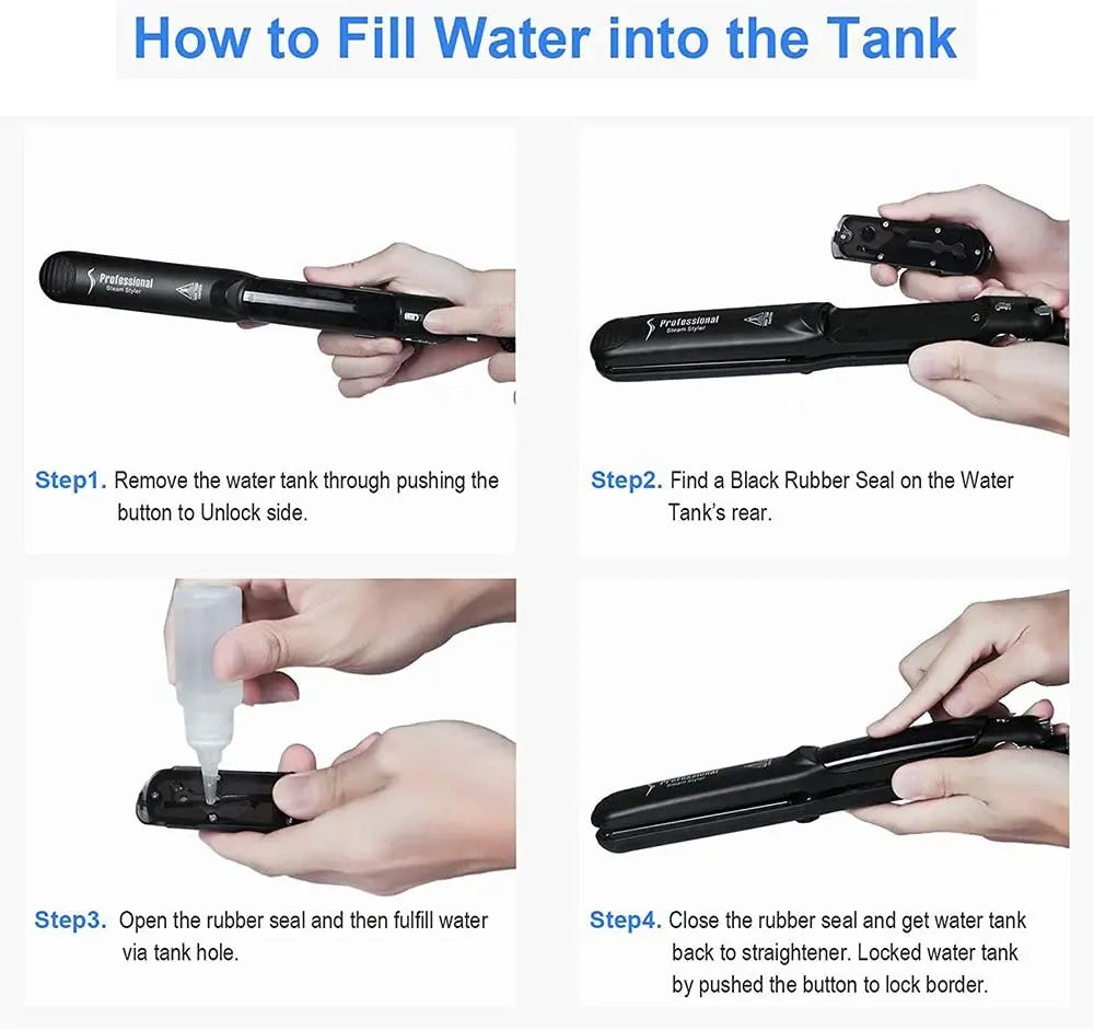 2-in-1 Professional Steam Hair Straightening & Curling Iron