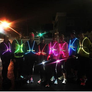 Led Running Vest With Flashing Lights - High Visibility For Night Safety