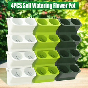 Stackable Self Watering Wall Planter Pots