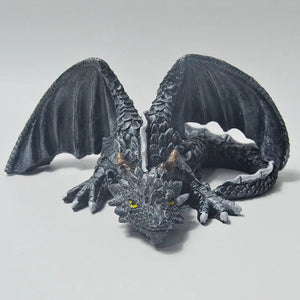 Handmade Resin Squatting Dragon Statue for Garden and Home Decor