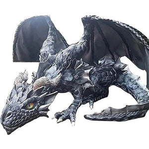 Handmade Resin Squatting Dragon Statue for Garden and Home Decor